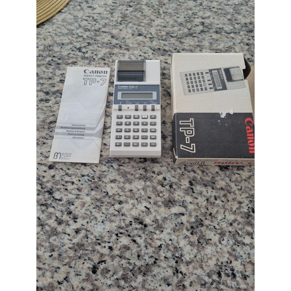 CANON TP-7 Pocket Printer Calculator w/ Box and Instructions‎ (NO PAPER ROLLS)